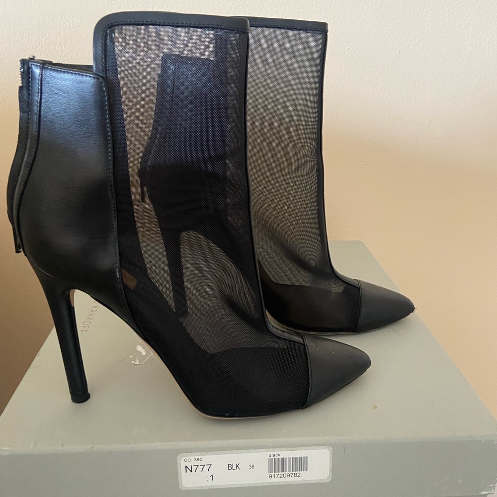 Reed Krakoff black mesh/leather boots